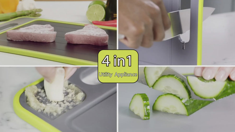 4-in-1 Chopping & Defrosting Board – Aluminium Alloy Multi-Function Cutting Board