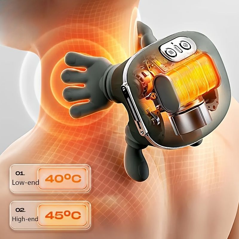 Neck and back heat massager