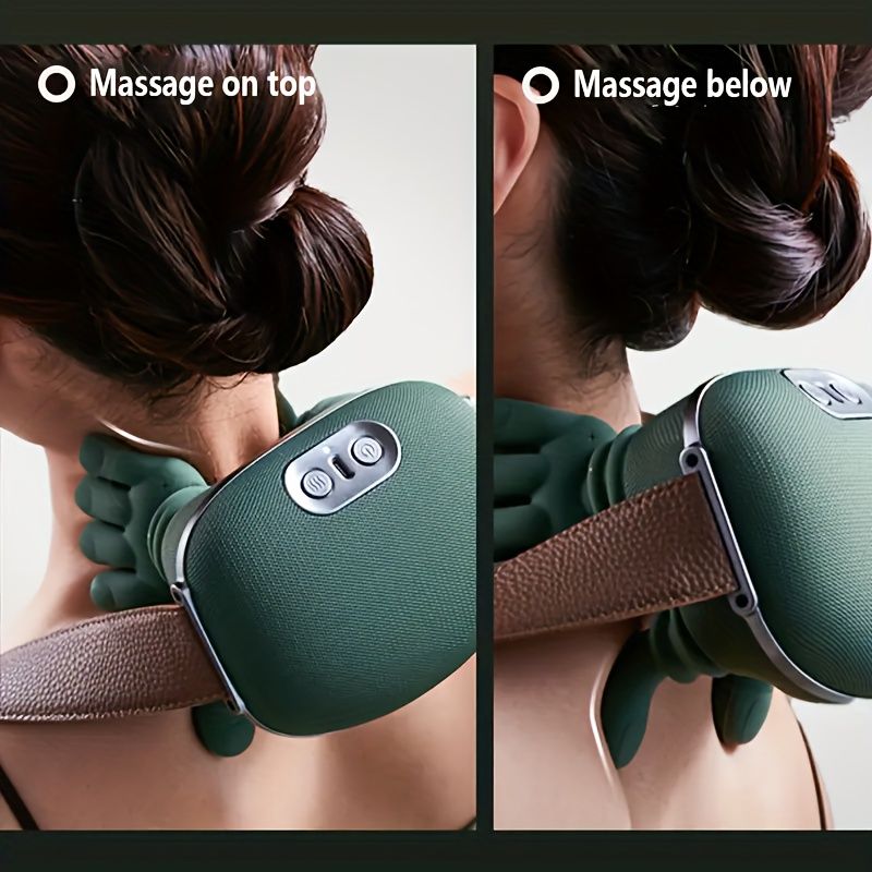 Neck and back heat massager